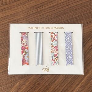 2/$10 Floral and Striped Magnetic Bookmarks Set